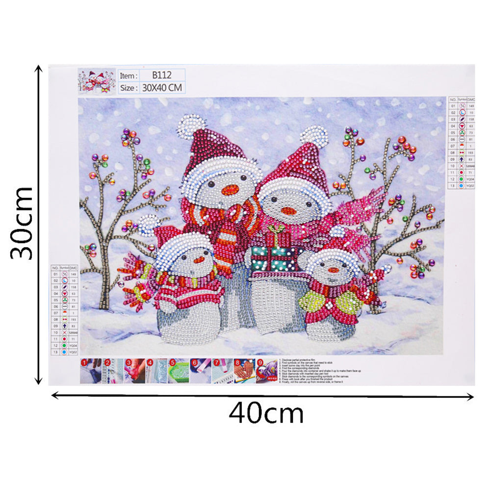 Christmas Snowman - Special Shaped Drill Diamond Painting 40*30CM