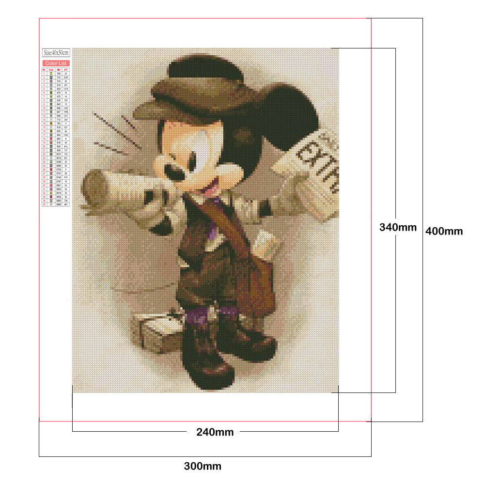 Mickey Mouse - Full Square Drill Diamond Painting 30*40CM