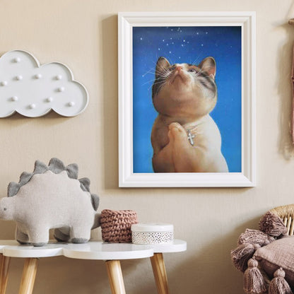 Praying Cat - Full Round Drill Diamond Painting 30*40CM