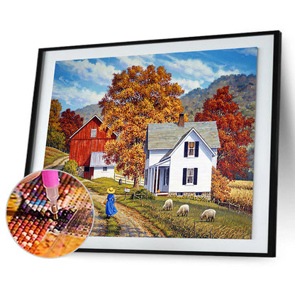 Snow House - Full Round Drill Diamond Painting 50*40CM