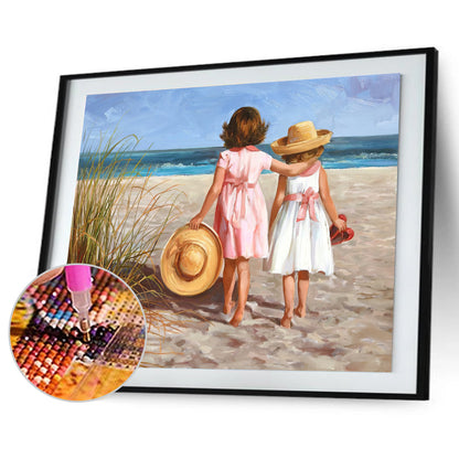 Beach Girl - Full Round Drill Diamond Painting 40*30CM