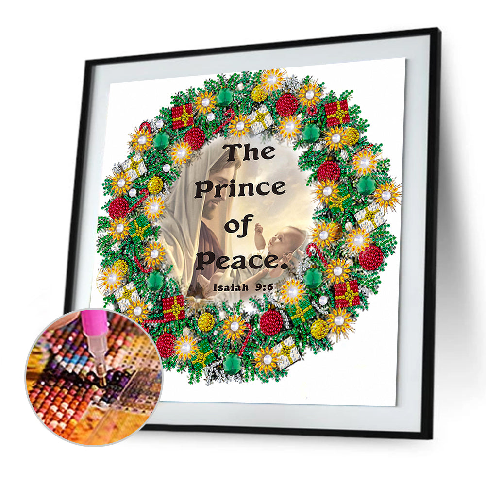 Christmas Wreath - Special Shaped Drill Diamond Painting 35*35CM