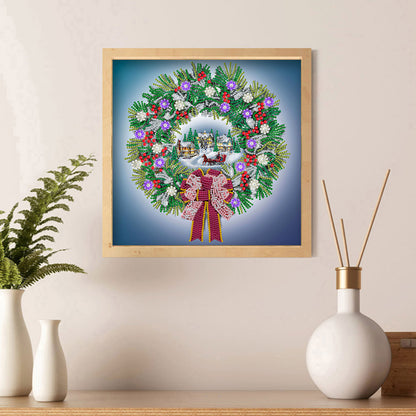 Christmas Wreath - Special Shaped Drill Diamond Painting 35*35CM