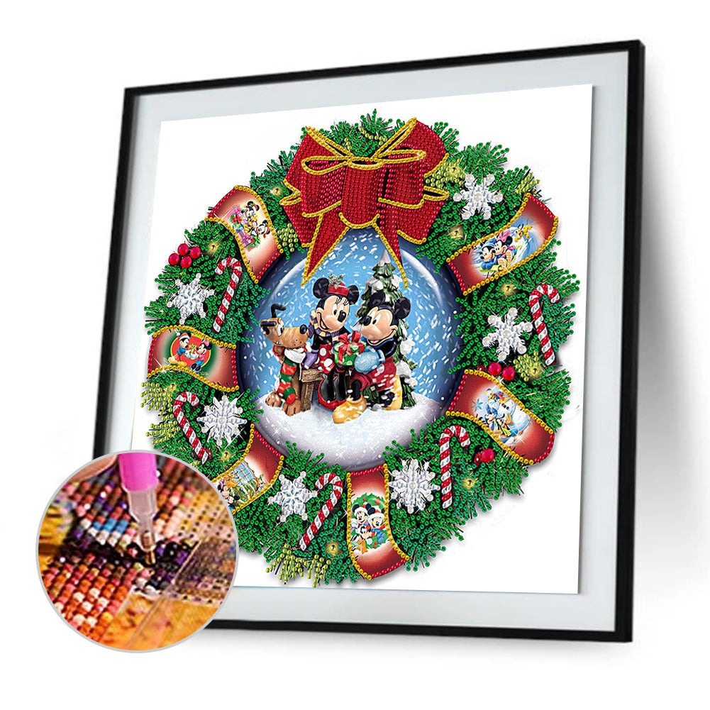 Christmas Wreath - Special Shaped Drill Diamond Painting 35*35CM