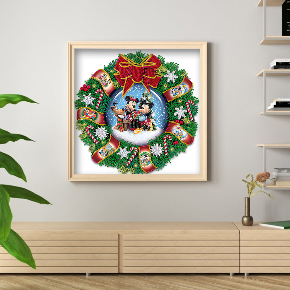 Christmas Wreath - Special Shaped Drill Diamond Painting 35*35CM