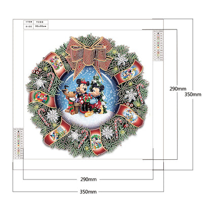 Christmas Wreath - Special Shaped Drill Diamond Painting 35*35CM