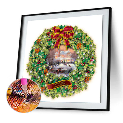 Christmas Wreath - Special Shaped Drill Diamond Painting 35*35CM