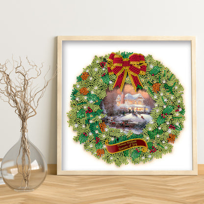 Christmas Wreath - Special Shaped Drill Diamond Painting 35*35CM