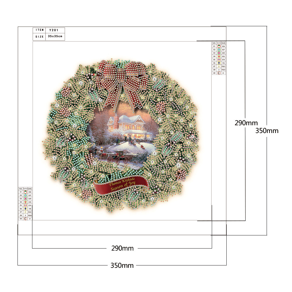 Christmas Wreath - Special Shaped Drill Diamond Painting 35*35CM