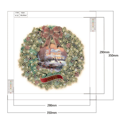 Christmas Wreath - Special Shaped Drill Diamond Painting 35*35CM