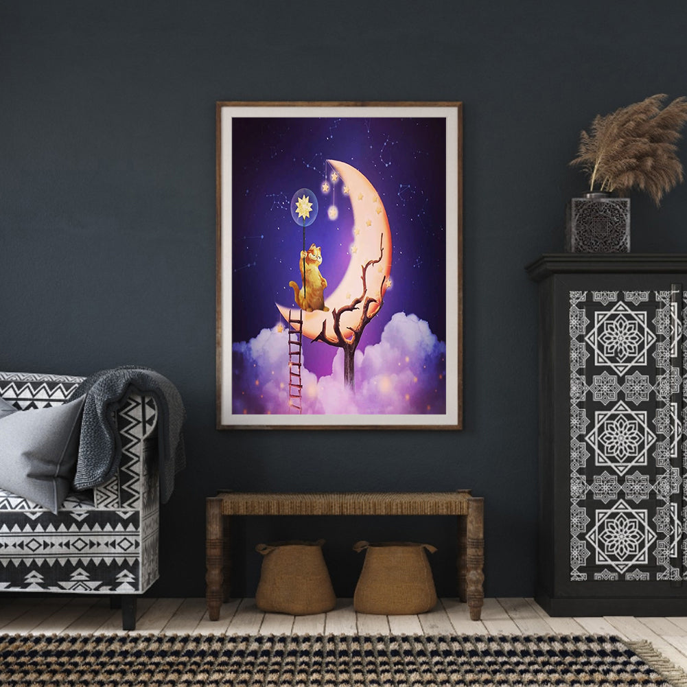 Moon - Full Round Drill Diamond Painting 30*40CM