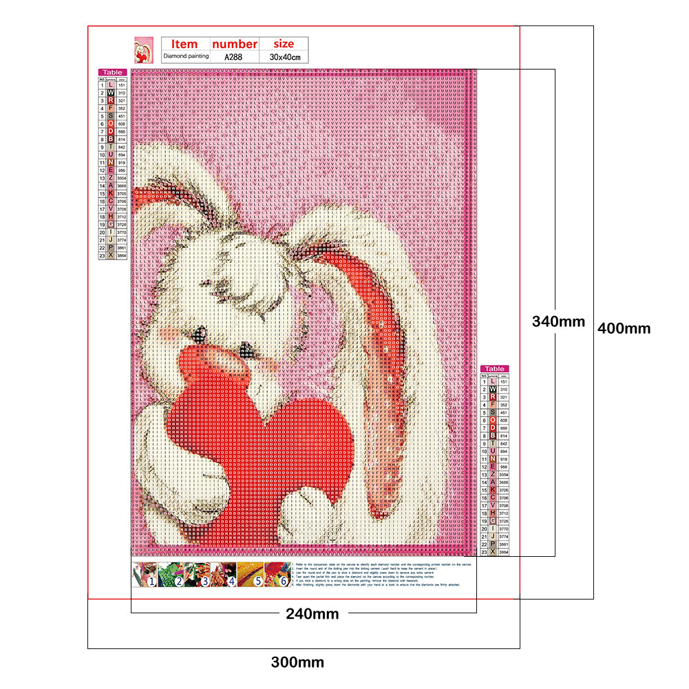 Rabbit - Full Round Drill Diamond Painting 30*40CM