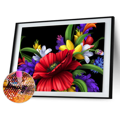 Flowers - Full Round Drill Diamond Painting 40*30CM