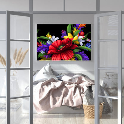 Flowers - Full Round Drill Diamond Painting 40*30CM