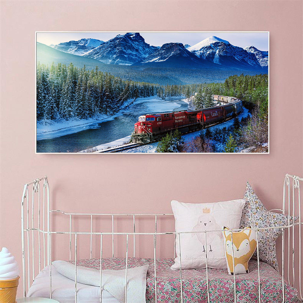 Train Scenery - Full Round Drill Diamond Painting 75*45CM