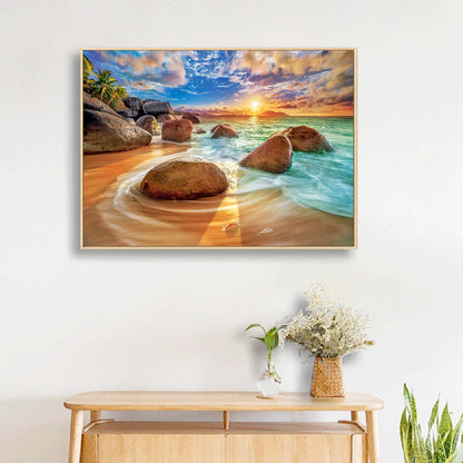 Sunrise Beach - Full Round Drill Diamond Painting 40*30CM