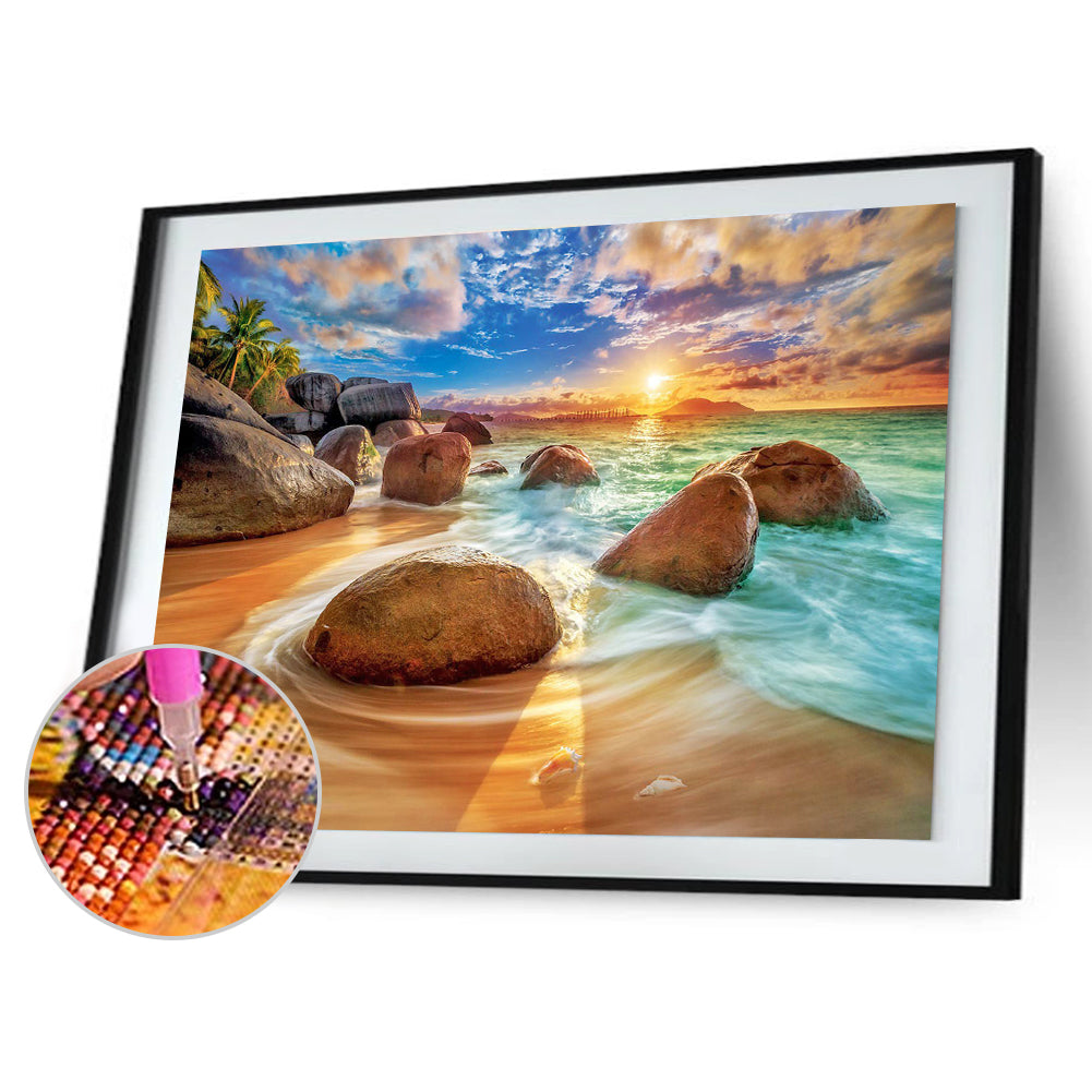 Sunrise Beach - Full Round Drill Diamond Painting 40*30CM