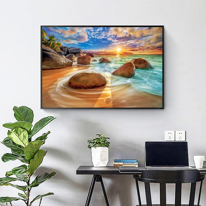 Sunrise Beach - Full Round Drill Diamond Painting 40*30CM