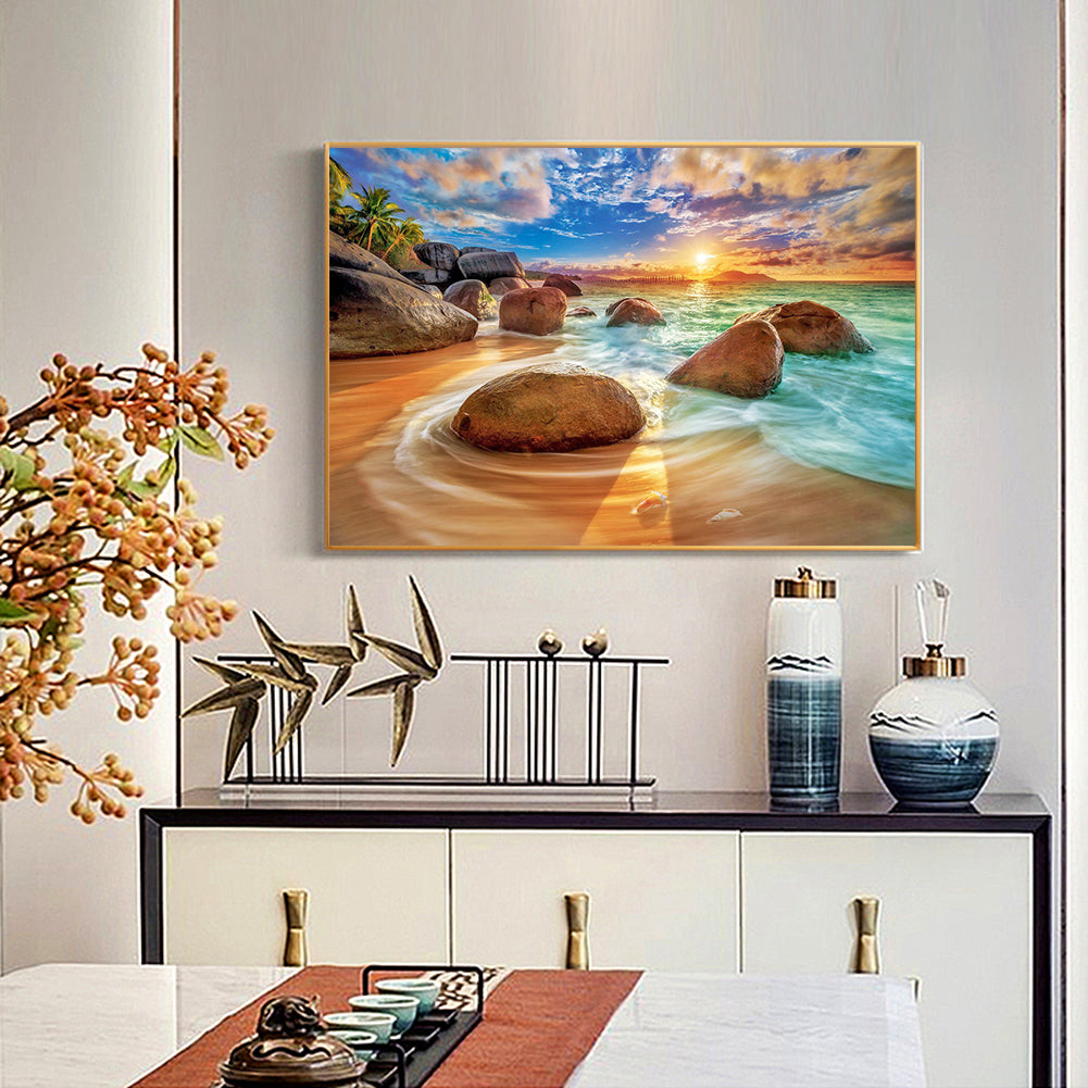 Sunrise Beach - Full Round Drill Diamond Painting 40*30CM