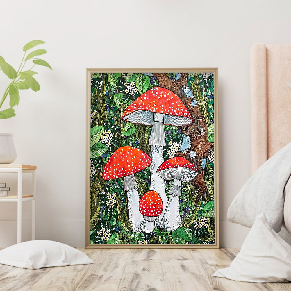 Poisonous Mushrooms - Full Round Drill Diamond Painting 30*40CM