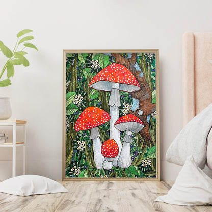 Poisonous Mushrooms - Full Round Drill Diamond Painting 30*40CM