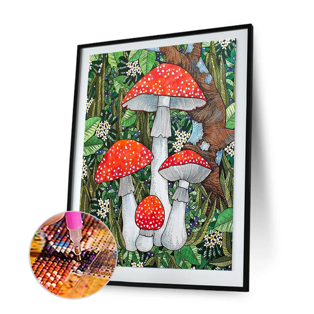 Poisonous Mushrooms - Full Round Drill Diamond Painting 30*40CM