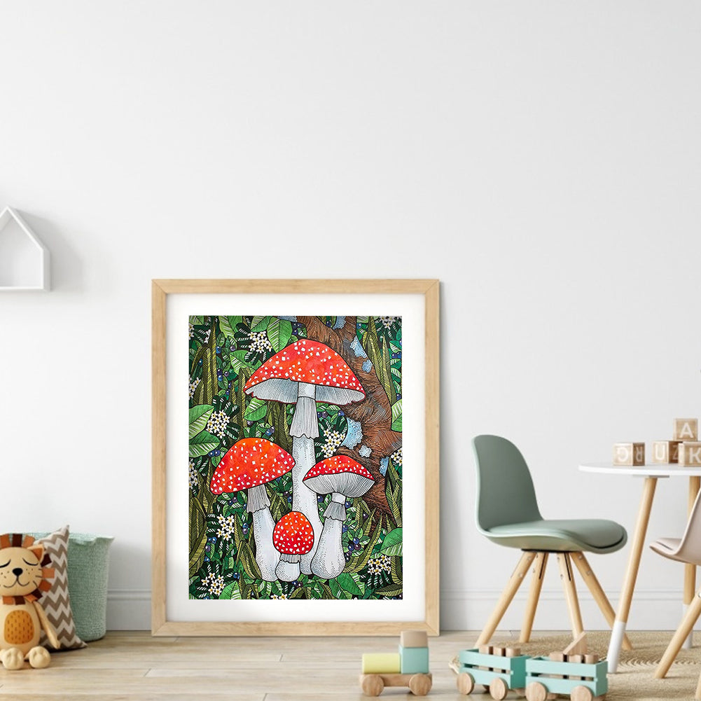 Poisonous Mushrooms - Full Round Drill Diamond Painting 30*40CM