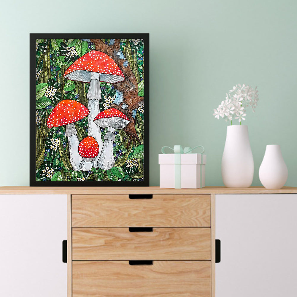 Poisonous Mushrooms - Full Round Drill Diamond Painting 30*40CM