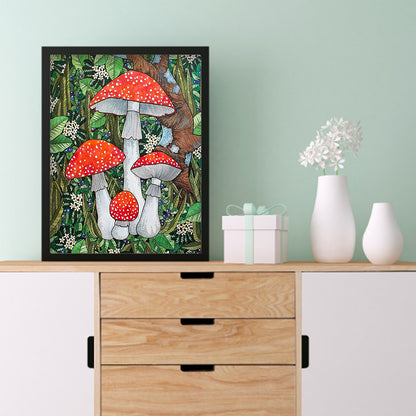 Poisonous Mushrooms - Full Round Drill Diamond Painting 30*40CM