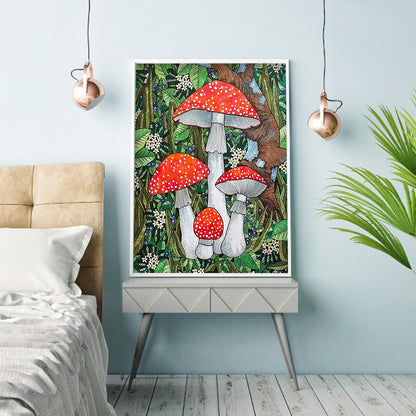 Poisonous Mushrooms - Full Round Drill Diamond Painting 30*40CM