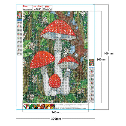 Poisonous Mushrooms - Full Round Drill Diamond Painting 30*40CM