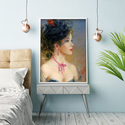 Elegant Lady - Full Round Drill Diamond Painting 30*40CM