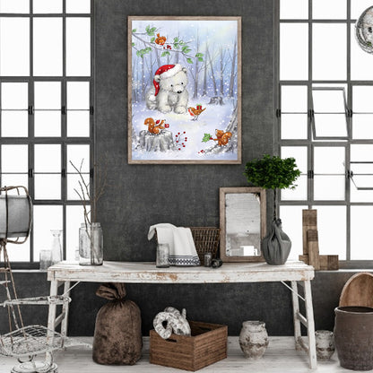 Polar Bears - Full Round Drill Diamond Painting 30*40CM