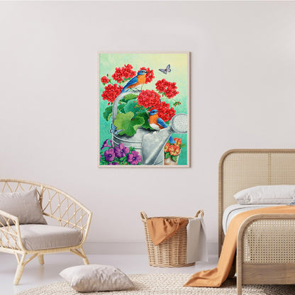 Flowers Birds - Full Round Drill Diamond Painting 40*50CM