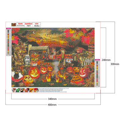 Scarecrow Pumpkin - Full Round Drill Diamond Painting 40*30CM
