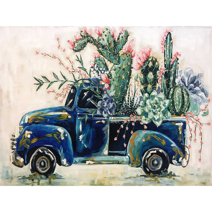 Cactus Cart - Full Round Drill Diamond Painting 40*30CM