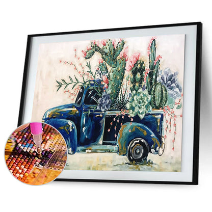 Cactus Cart - Full Round Drill Diamond Painting 40*30CM