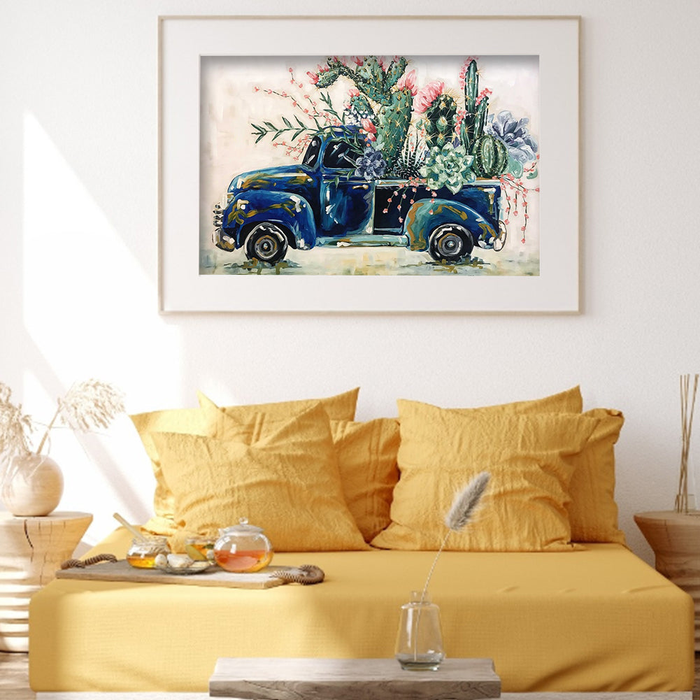 Cactus Cart - Full Round Drill Diamond Painting 40*30CM