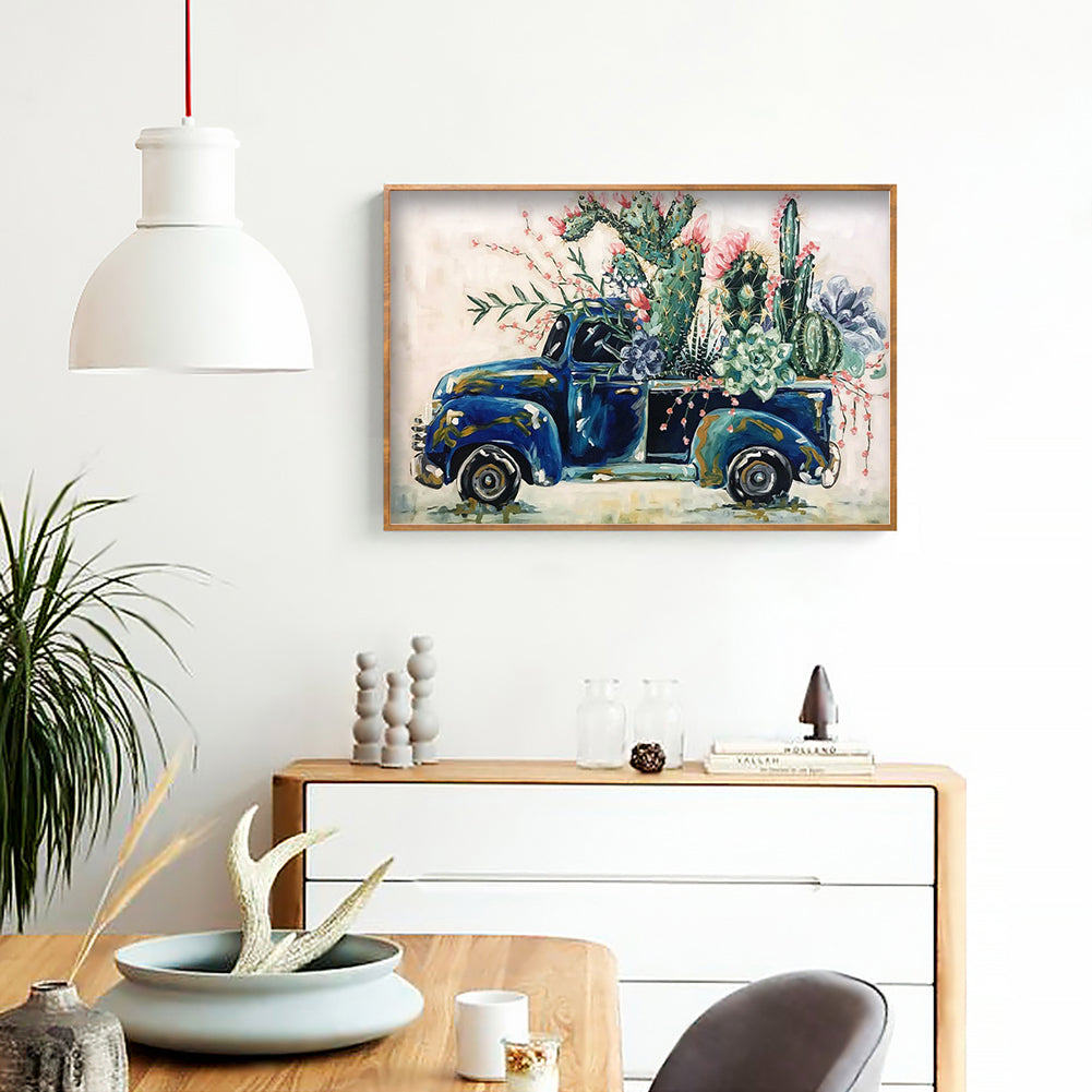 Cactus Cart - Full Round Drill Diamond Painting 40*30CM