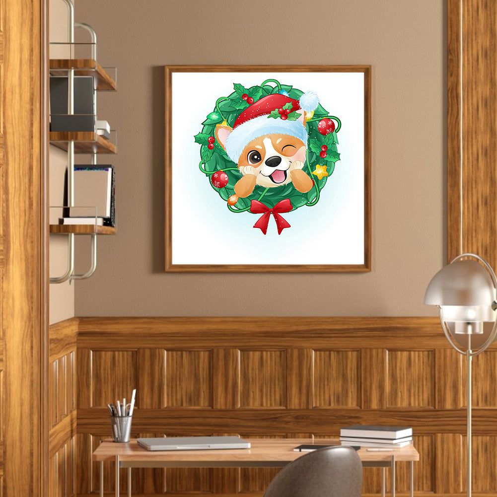 Christmas Puppy - Full Round Drill Diamond Painting 30*30CM