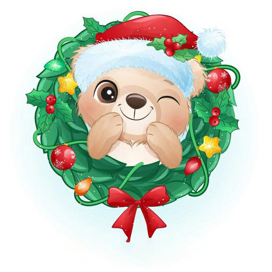 Christmas Puppy - Full Round Drill Diamond Painting 30*30CM