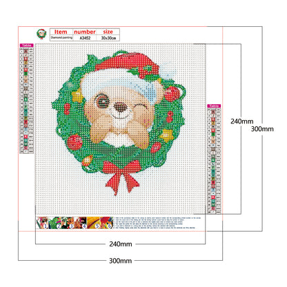 Christmas Puppy - Full Round Drill Diamond Painting 30*30CM