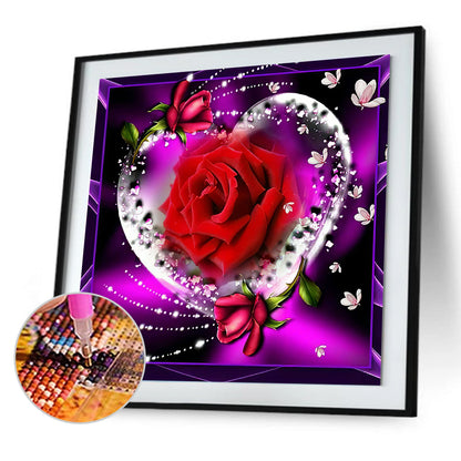 Heart Rose - Square Drill Diamond Painting 30*30CM