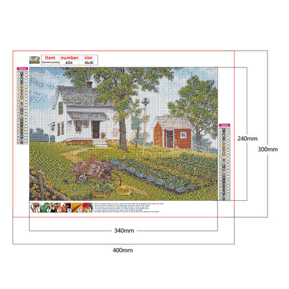 House Scenery - Full Round Drill Diamond Painting 40*30CM