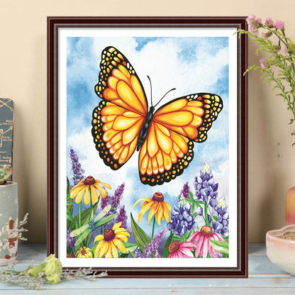 Flowers Butterflies - Full Round Drill Diamond Painting 30*40CM