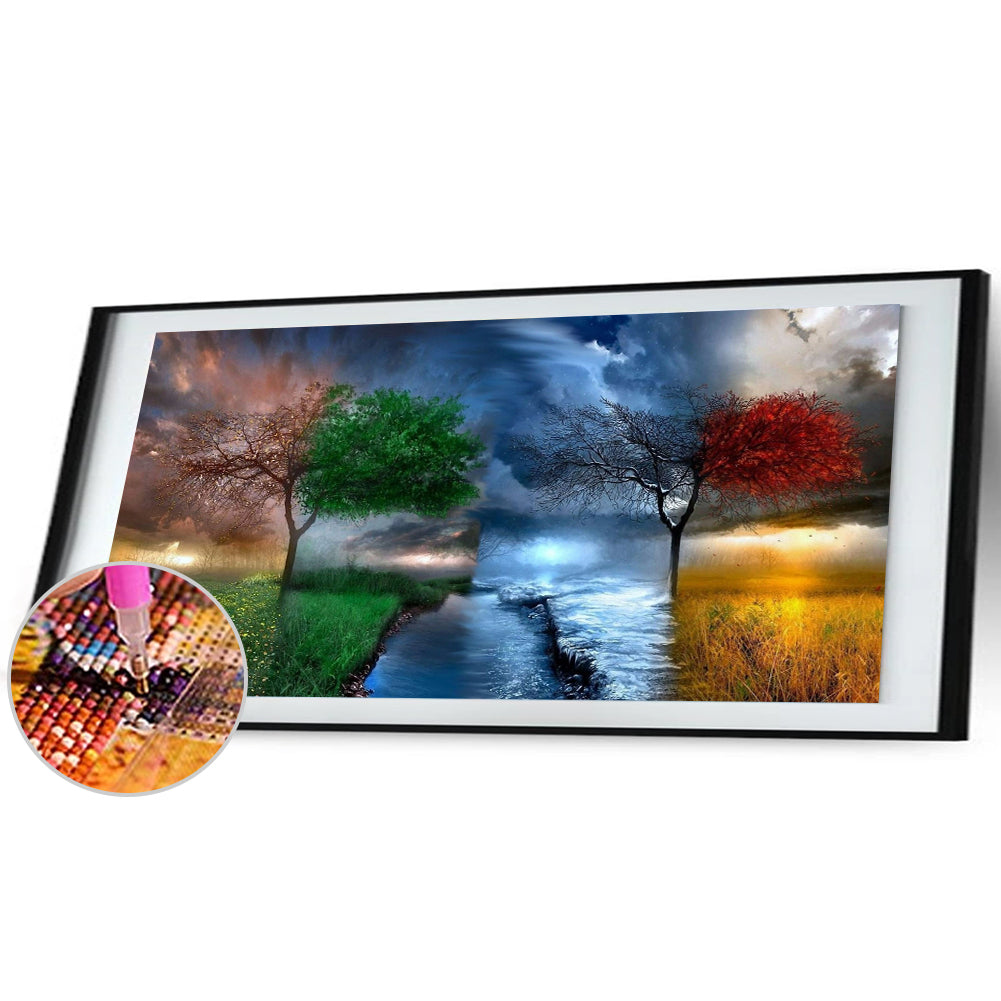 Four Seasons Tree - Full Round Drill Diamond Painting 70*40CM