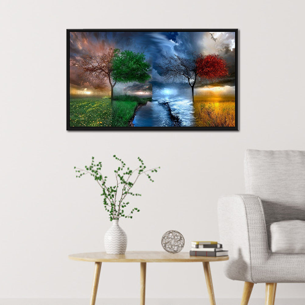 Four Seasons Tree - Full Round Drill Diamond Painting 70*40CM