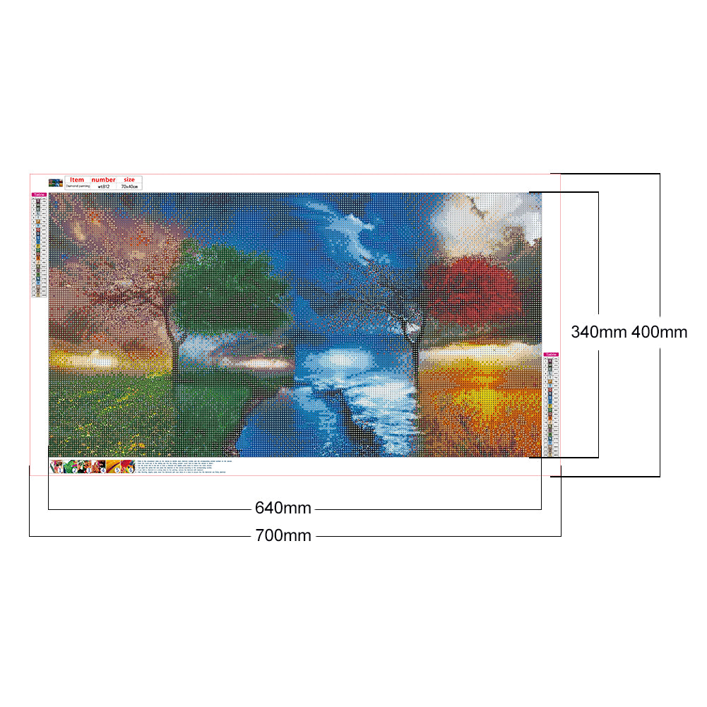 Four Seasons Tree - Full Round Drill Diamond Painting 70*40CM