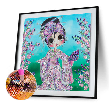 Kimono Girl - Special Shaped Drill Diamond Paiting 30*30CM