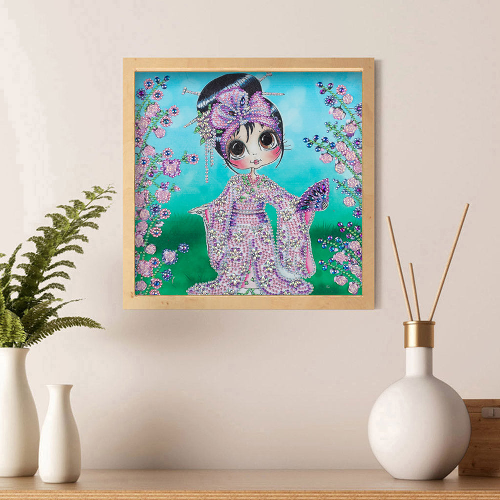 Kimono Girl - Special Shaped Drill Diamond Paiting 30*30CM